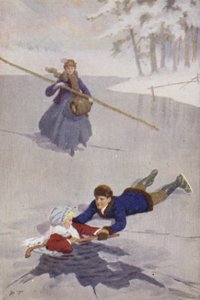 Louisa M Alcottin kuvitus pienille naisille (väri litho) tekijältä Percy Tarrant