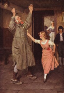 Emily Bronten kuvitus Wuthering Heightsille (värilitho) tekijältä Percy Tarrant