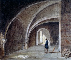 Crypt St James in the Wallin alla, Wood Street Square, Lontoo, 1855.