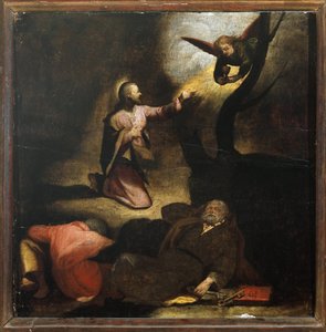 Kristuksen kärsimys: Agony in the Garden of Getsemanen (öljy puulle