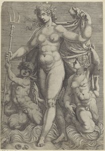 Thetis kahdella tritonilla Neptunus ja Thetis merijumalien ja merihevosten kanssa (sarjan nimi)