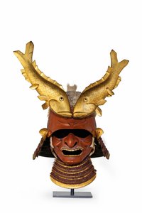 Kawari kabuto (eksoottinen kypärä) (villisian harjakset ja lakattu rauta)