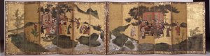 The Eight Immortals of the Wine Cup, n. 1600 (muste, pigmentti kullalla, pari kuusinkertaista näyttöä)
