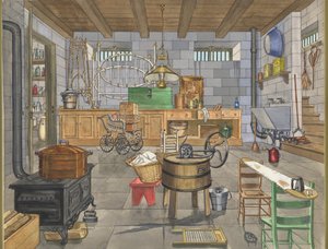 Kaupunkitalon kellari, 1910, n. 1947. tekijältä Perkins Harnly