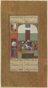 Mihriltä ja Mushtarilta on otettu verta käsistään, n. 1560-70 tekijältä Persian School