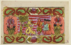 Mooses ja lohikäärme, 1800-luvun loppu (käsinvärinen lito) tekijältä Persian School