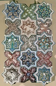 Kaakelipaneeli, Kashan, Keski-Iran, n. 1250-1300 (fritware). tekijältä Persian School