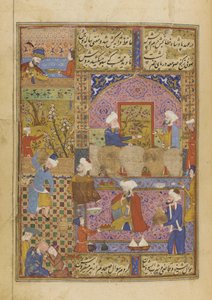 Kohtaus tavernassa Hafizin Divanista, n. 1552-53 tekijältä Persian School