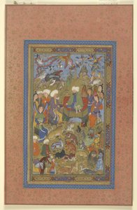 Sulayman ja Bilqis Enthroned, n. 1590-1600 tekijältä Persian School