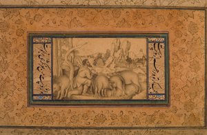 Tuhlaajapoika, n. 1600 (läpinäkymätön wc ja muste paperille) tekijältä Persian School