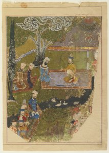 Timur järjestää audienssin noustaessaan valtaistuimelle Balkhissa vuonna 1436 tekijältä Persian School