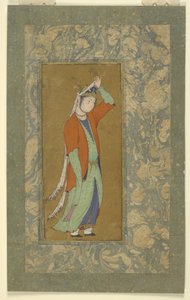 Nainen säätää aigretteaan, n. 1590 tekijältä Persian School