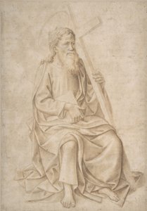 Pyhä Filippus istuu, kädessään kirja ja risti, 1422-57. tekijältä Pesello Peselli