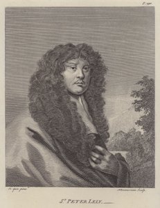 Sir Peter Lely, englantilainen taiteilija (kaiverrus) tekijältä Peter (after) Lely