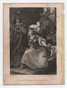 Orléansin neito, n. 1840 (kaiverrus). tekijältä Peter Carl Geissler