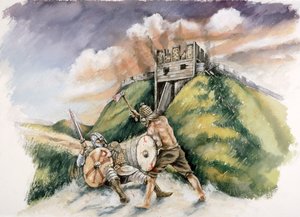 Cynric taistelee brittejä vastaan Old Sarumissa, 552 jKr, c1990-2010