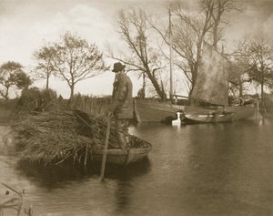 Gladdon Cutter Returns, elämä ja maisema Norfolk Broadsilla, n. 1886 tekijältä Peter Emerson und Thomas Goodall