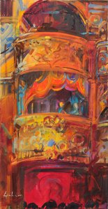 Theatre Delights Lontoo, 2021 (öljy kankaalle) tekijältä Peter Graham