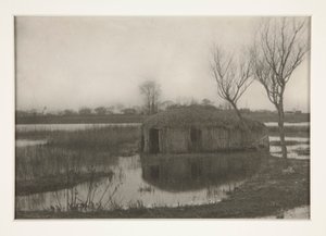 Reed Boat-house, levy XXXI elämästä ja maisemasta Norfolkin tauluilla tekijältä Peter Henry Emerson
