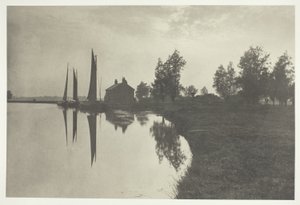 Cantley: Wherries Waiting for the Turn of the Tide - vuoroveden kääntymistä odottaen. tekijältä Peter Henry Emerson
