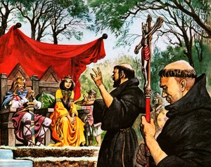 Augustinus saarnaa kuningas Ethelbertille tekijältä Peter Jackson