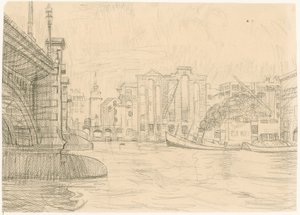 Palaneet varastot Blackfriars Bridgen varrella 1941 tekijältä Peter Jackson