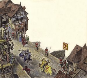 Turnaus Old London Bridgellä 23. huhtikuuta 1390 tekijältä Peter Jackson