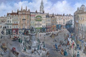 Vanha Lontoo uudelleenrakennettuna: Charing Cross noin 1830 tekijältä Peter Jackson