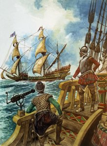 Sir Francis Drake (1540-96) (guassi paperille) tekijältä Peter Jackson