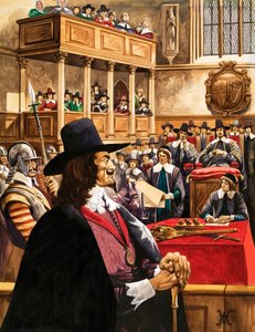 Kuningas Charles Ensimmäisen oikeudenkäynti Westminster Hallissa tekijältä Peter Jackson