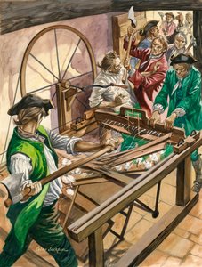 Työntekijät hyökkäävät James Hargreavesin Blackburnin kotiin tuhotakseen hänen keksintönsä, Spinning Jennyn tekijältä Peter Jackson