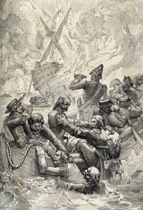 Egyptin retkikunta: Orientin tuhoutuminen Niilin taistelussa (Aboukirin taistelu) elokuussa 1798 (Aboukir Bayn taistelu: L