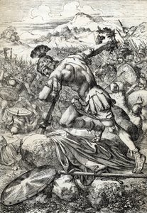 Roomalaisen kenraalin Varuksen (Publius Quinctilius Varus) (46 eKr.-9 jKr.) itsemurha miekalla Teutoburgin taistelussa (Teutoburger Wald tai Teutberg) vastustaen roomalaisia saksalaisia vastaan vuonna 9 jKr (Roomalaisen kenraali Varuksen itsemurha taistelu
