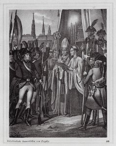 Itävaltalaisia sotilaita lähdössä taistelemaan ranskalaisia vastaan, Wien tekijältä Peter Johann Nepomuk Geiger