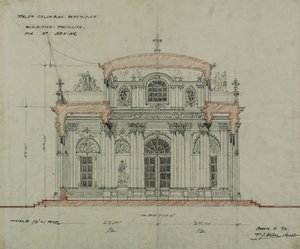 Suklaa-Menier-paviljonki, Kolumbian maailmannäyttely, Chicago, Illinois, luonnosleikkaus