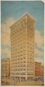 Prairie School Skyscraper, Chicago, Illinois, Perspective