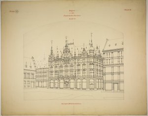 Rathskeller uusi rakennus, Halle (Saale), Saksi-Anhalt, Saksa, Perspektiivi (keskeneräinen)