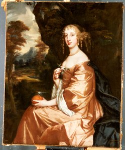 Lady Penelope Nicholasin muotokuva, jolla on oranssi maisemassa tekijältä Peter Lely