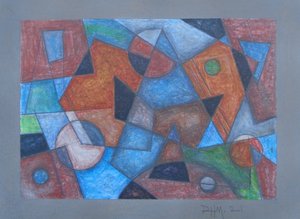 YLÖSPÄIN SUUNTAUTUVA TYÖNTÖVOIMA, 2021 (AKRYYLI LAUDALLE) tekijältä Peter McClure