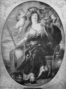 Muotokuva Medicin Mariasta Peter Paul Rubensin maalauksen jälkeen (kaiverrus) tekijältä Peter Paul (after) Rubens