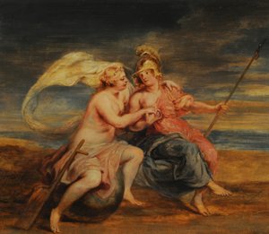 Allegoria onnen ja hyveen (öljy laudalle) tekijältä Peter Paul Rubens