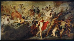 Espanjan avioliittoja koskeva jumalten neuvosto tekijältä Peter Paul Rubens