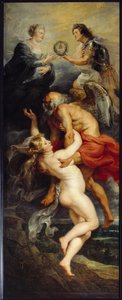 Mediciksen kierto: "" Veriitin voitto""" Kuningas Ludvig XIII ja Medicin kuningatar Maria edustivat ajan ja veriitin allegorioiden huipulla. Pierre Paulin (Pierre-Paul) Rubensin (tai Peter Paulin tai Petrus Pauluksen) maalaus (1577-1640) (ec.flam.) tekijältä Peter Paul Rubens