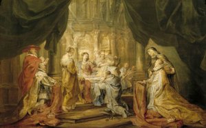 St. Ildefonso vastaanottaa chasublin tekijältä Peter Paul Rubens