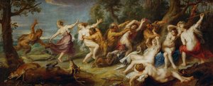 Diana ja hänen nymfinsä, jotka satyyrit löysivät, noin 1635 (maalaus kankaalle). tekijältä Peter Paul Rubens
