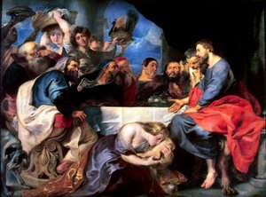 Juhla Simon fariseuksen talossa vuosina 1618-1620. tekijältä Peter Paul Rubens