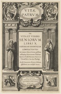 Etukappale Heribert Rosweyden "Isien elämä" -kappaleeseen, kaiverrus Theodor Galle tekijältä Peter Paul Rubens
