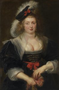 Helene Fourment, käsinettä pukeutumassa tekijältä Peter Paul Rubens