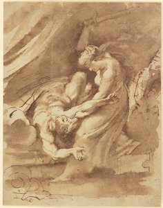 Judith mestaamassa Holoferneksen, noin 1609-10 (tussi ja pesu paperille). tekijältä Peter Paul Rubens