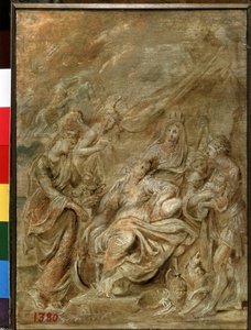 Dauphin Louis XIII:n syntymä (1601-1643) (Dauphin Louis XIII:n syntymä). Peter Paul (Pierre-Paul) Rubensin (tai Peter Paulin tai Petrus Pauluksen) maalaus (1577-1640). Öljy puulle, 33,6 x 24 cm tekijältä Peter Paul Rubens